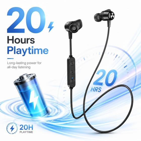 Беспроводные Bluetooth-наушники UXD с микрофоном CVC 8.0, Hi-Fi звук, IPX7, до 20 часов работы, магнитные, черные Киев
