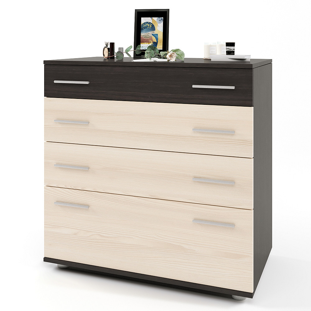 Комод для постельного белья Эверест К-2 80х45х85 венге темний + дуб молочний (телескопы) (DTM-2449) Львов - изображение 2