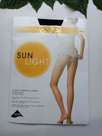 Колготки ультратонкі omsa sun light 8 чорного кольору 4 Славута