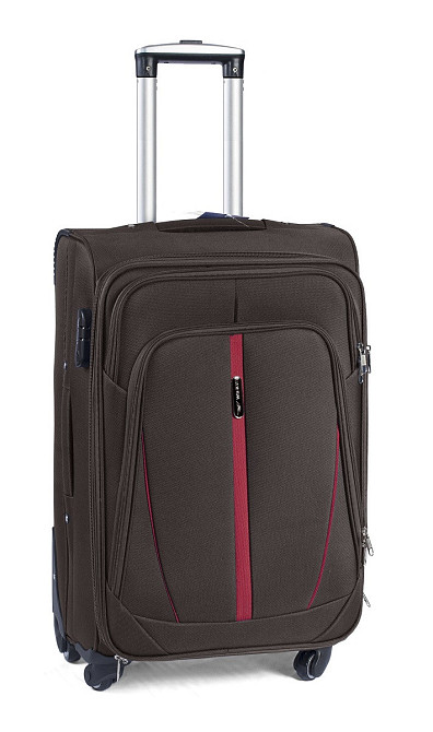 Чемодан тканевый WINGS 1706 средний 65 см 4 колеса коричневый Киев - изображение 1