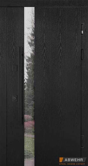 Двері вуличні, модель 536 CARAT ТЕРМОРОЗРИВ 3 контури ущільнення, чорне дерево/білий Київ - фото 1