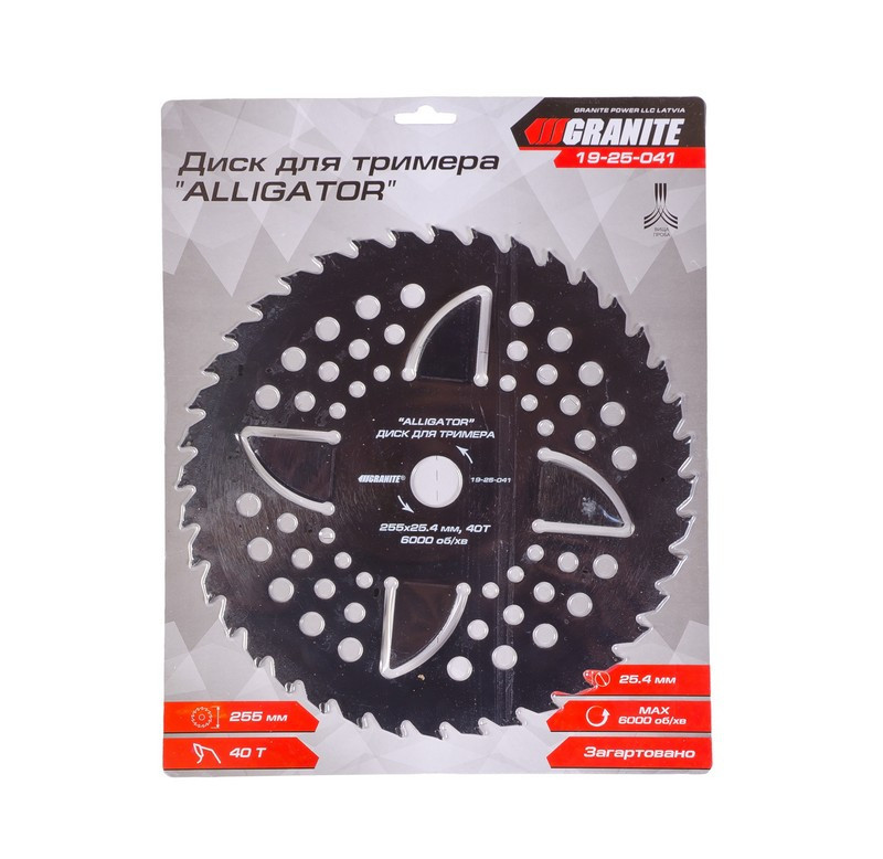 Диск для тримера GRANITE "ALLIGATOR" 255х25.4х40Т з переможною напайкою загартований 19-25-041 Рівне - фото 2
