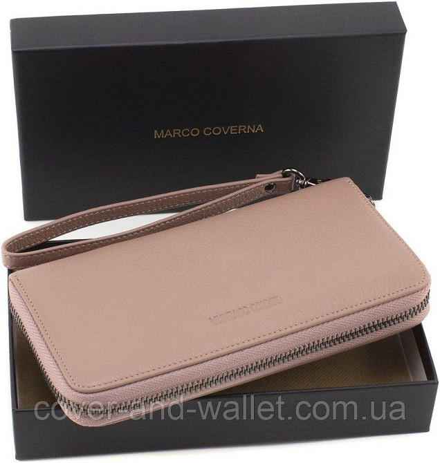 Светло-розовый женский кошелек на змейке с ремешком из натуральной кожи Marco Coverna W 004 Киев - изображение 8