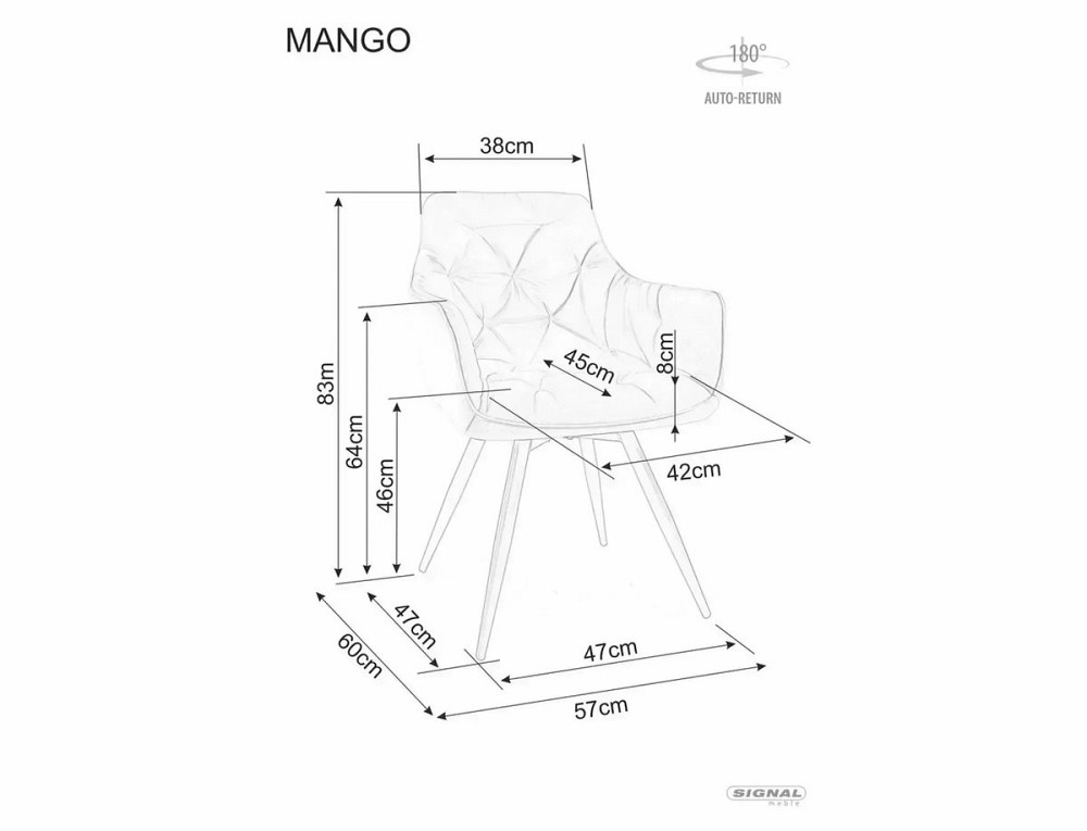 Стілець MANGO LEO кашемір каркас/темний беж 32 Днепр - изображение 9