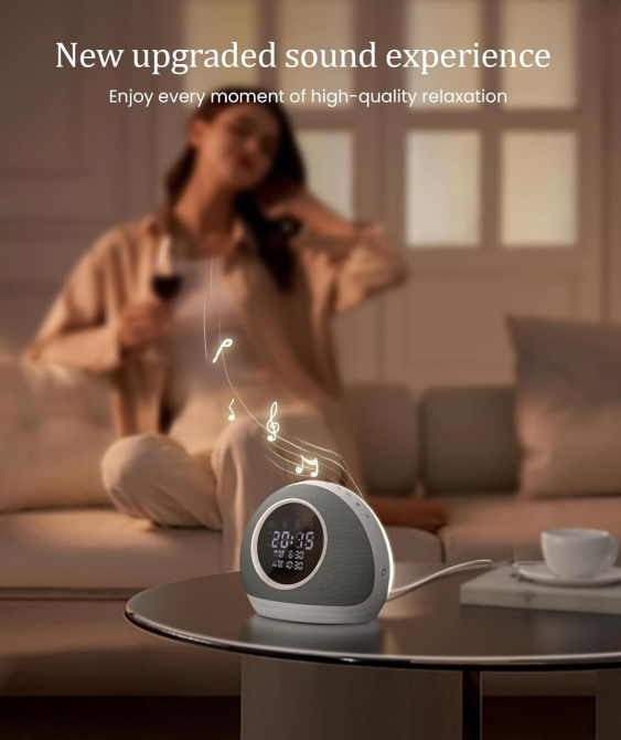 Уцінка Портативна Bluetooth-колонка Mini Hi-Fi P-11 з RGB-нічником, годинником, будильником та звуковою машиною Dreamegg XT-8 Київ - фото 13