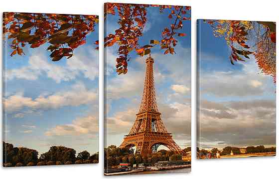 Модульна картина Осінь Париж Art-14_3 70x130 см Київ