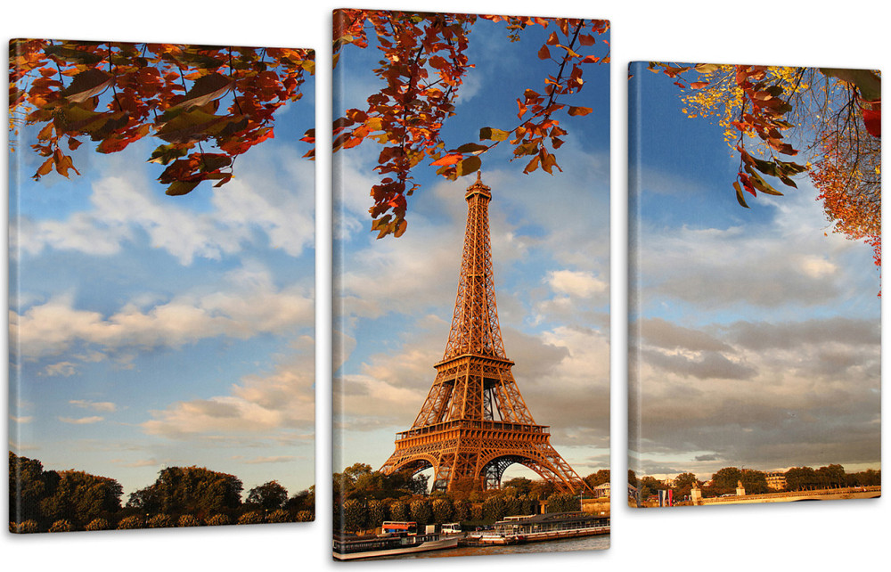 Модульна картина Осінь Париж Art-14_3 70x130 см Київ - фото 1