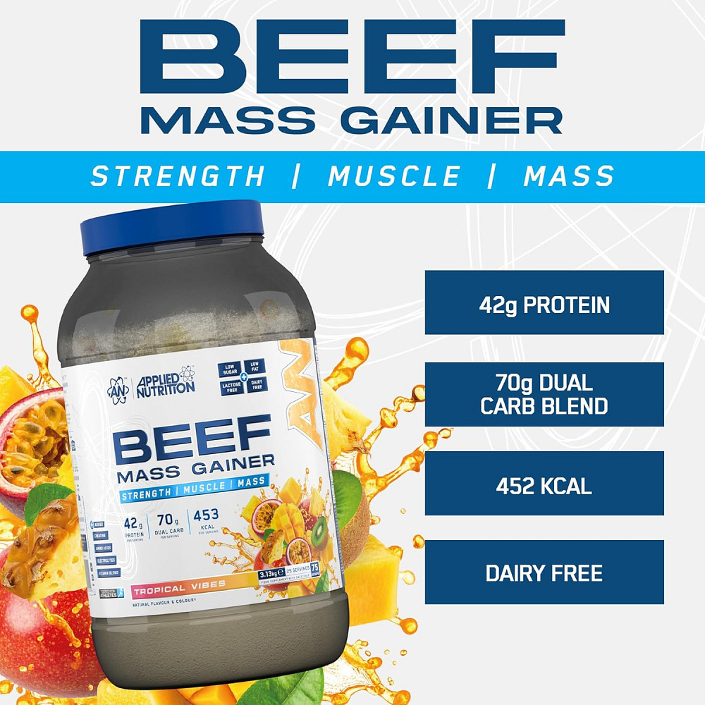 Гейнер Applied Nutrition Beef Mass Gainer 3130 г,  TROPICAL VIBES Луцк - изображение 3