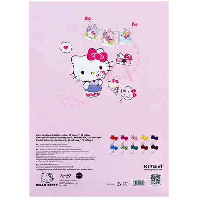 Цветной картон Kite А4 двухсторонний Hello Kitty 10 листов (HK24-255) Винница - изображение 4