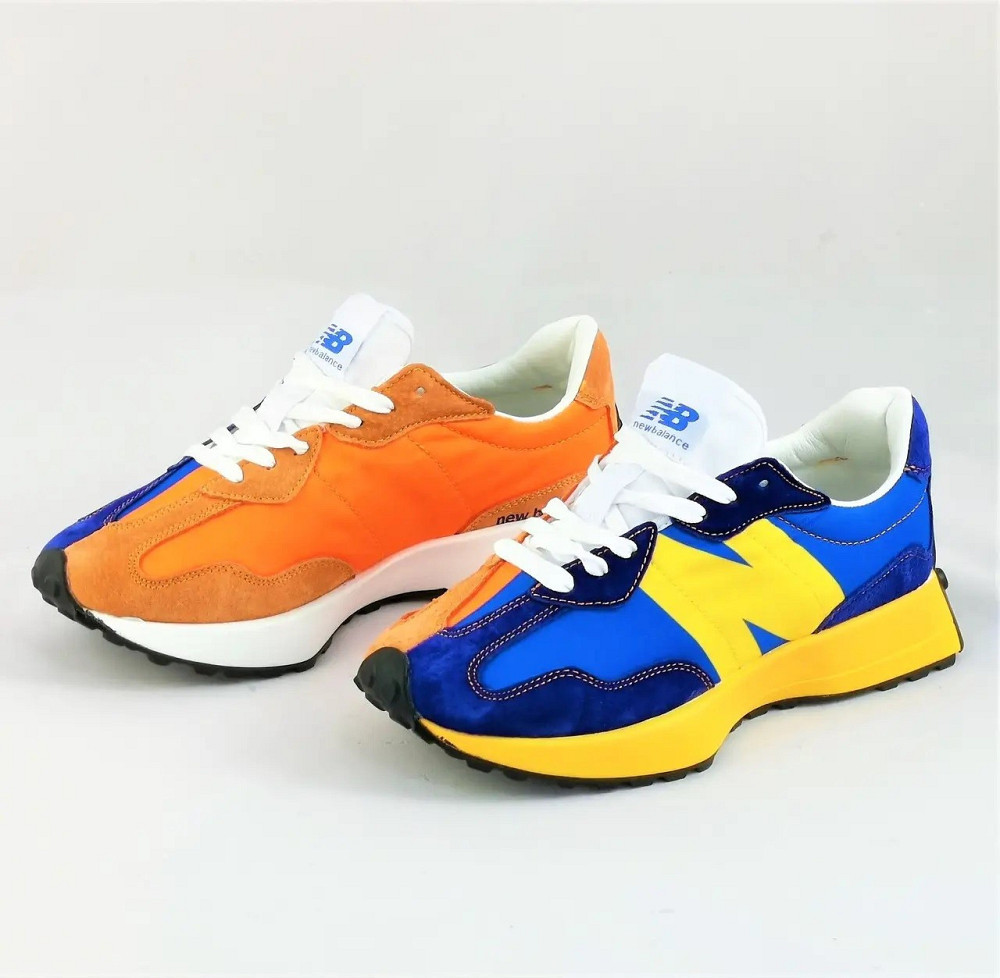 Чоловічі Сині Кросівки New Balance 327 Жовті Жовтогарячі Нью Баланс (розміри: 41,42,43,44,45,46) Відео Огляд Дніпро - фото 4
