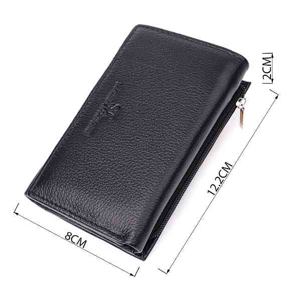 Кожаный женский кошелек в три сложения ST Leather 22488 Черный Киев