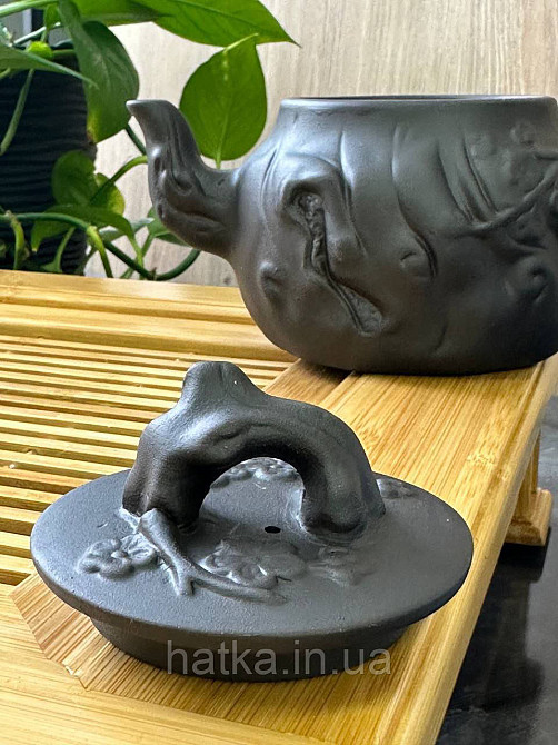 Чайник заварювальний ісинська глина 600 мл "Старе дерево" темний Т2584-1 Київ - фото 2