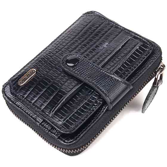 Практичное портмоне из натуральной фактурной кожи CANPELLINI 21494 Черное Киев