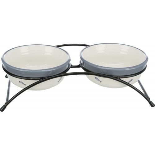 Миски Trixie для котів Eat on Feet подвійні керамічні на металевій підставці 2x300 мл/12 см Київ - фото 1