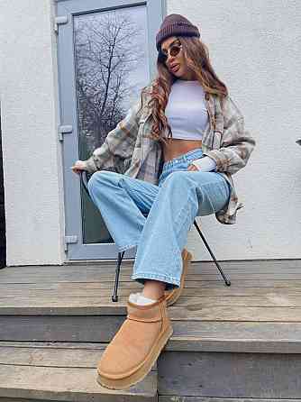 Женские голубые джинсы трубы-палаццо коттон 100% Одесса