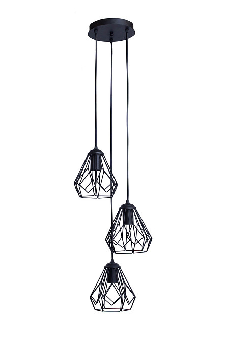 Люстра з підвісними плафонами лофт Е27-3 Milan NL 538-3R Київ - фото 2