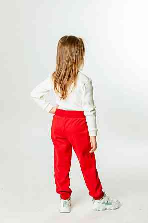 Детские штаны, теплые(трехнитка) красные топ Киев