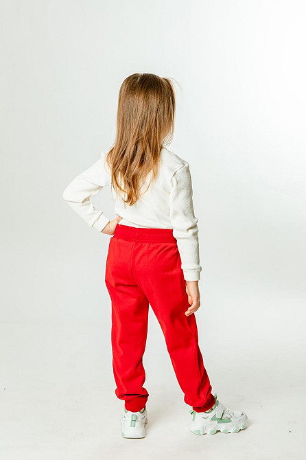 Дитячі штани, теплі (тринитка) червоні топ Київ - фото 2