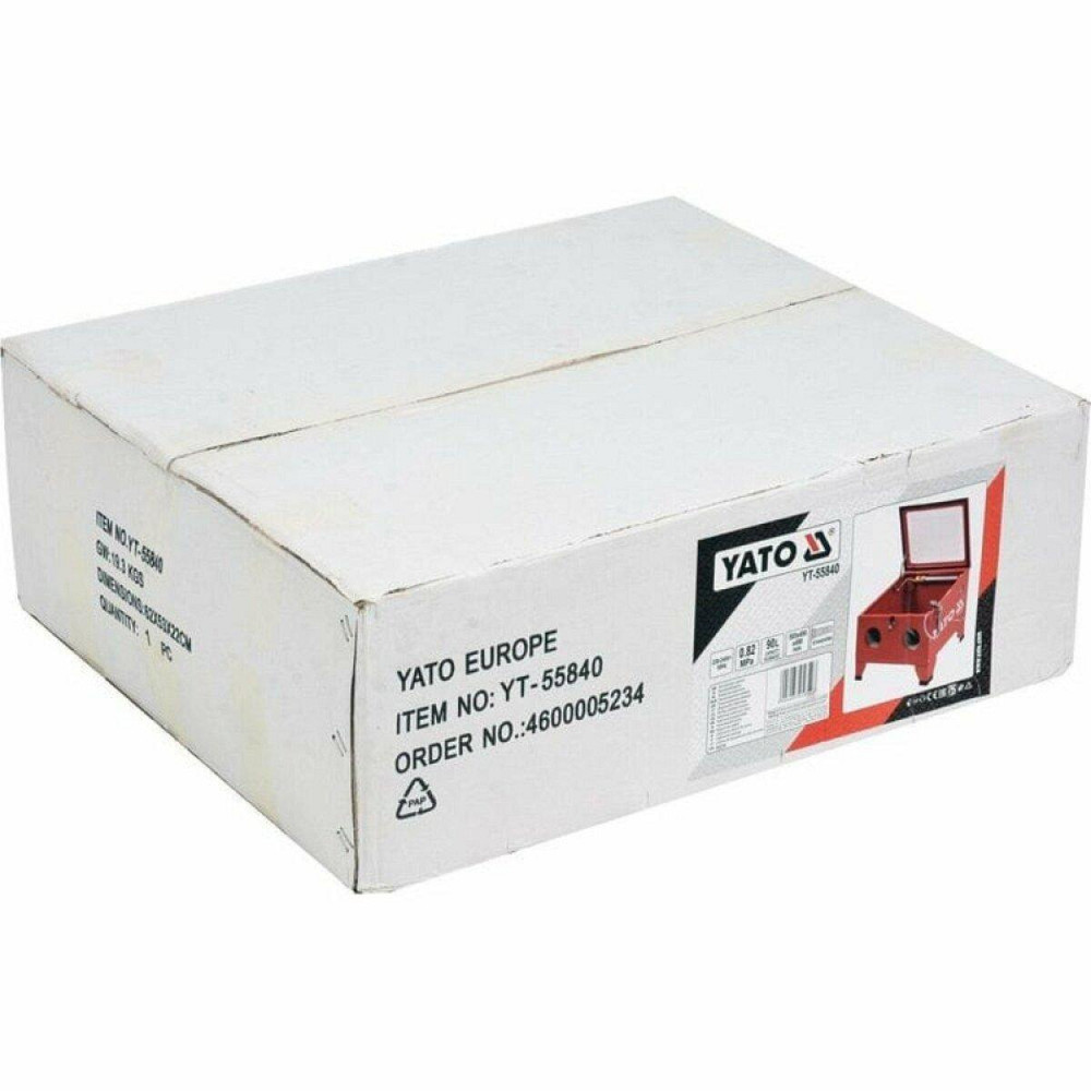 Піскоструйна камера YATO : 90 л, 4 форсунки, 0.27-0.82 МПа, спож.пов. 424-707 л/хв, 59х49х49 см [1] Одеса - фото 6