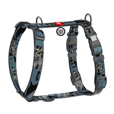 Шлей для собак WAUDOG Nylon H-образная с QR-паспортом "Тень Бэтмена", пластиковый фастекс XL (346-1078) Винница