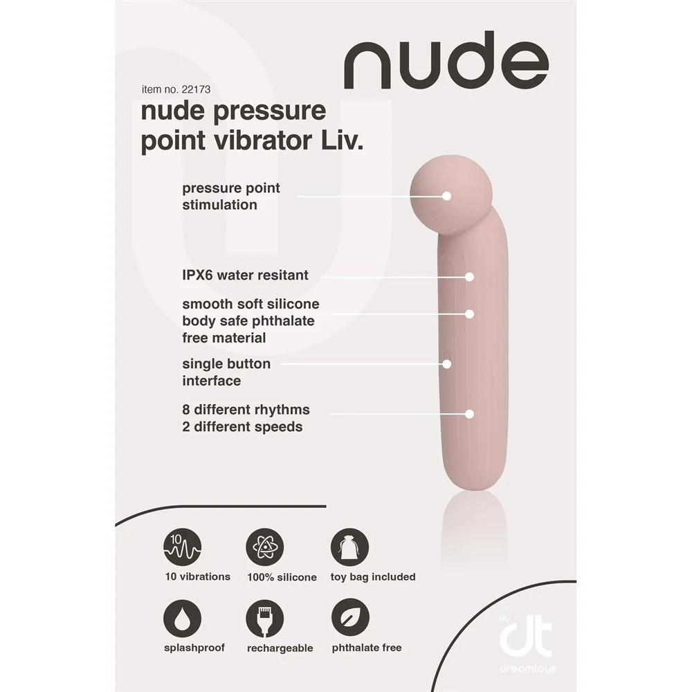 Точковий вібратор NUDE LIV у форматі тревел, рожево-бежевий Sex Aura Київ - фото 4