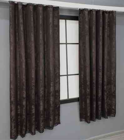 Комплект коротких штор VR-Textil Жакард Sultan XO № 1122ш 130х170 см 2 шт Венге (35-0092) Київ
