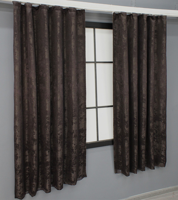 Комплект коротких штор VR-Textil Жакард Sultan XO № 1122ш 130х170 см 2 шт Венге (35-0092) Київ - фото 4