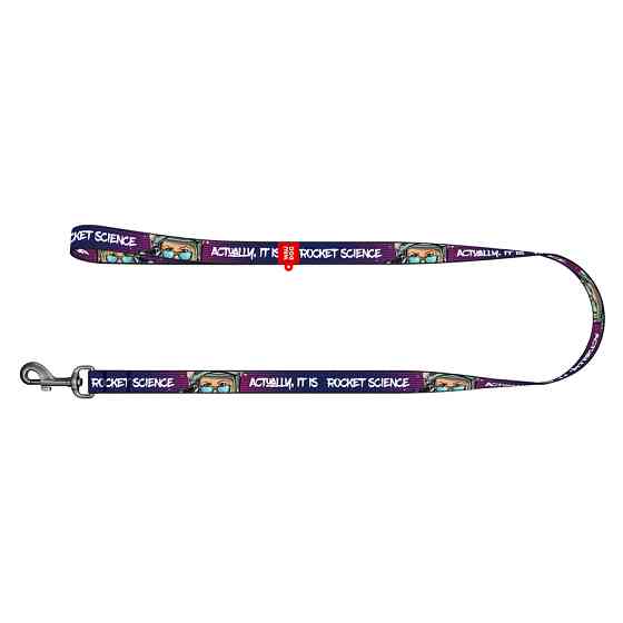 Повідець для собак нейлоновий WAUDOG Nylon малюнок "Космос. Ракетобудування", S, Ш 15 мм, Д 122 Коломия