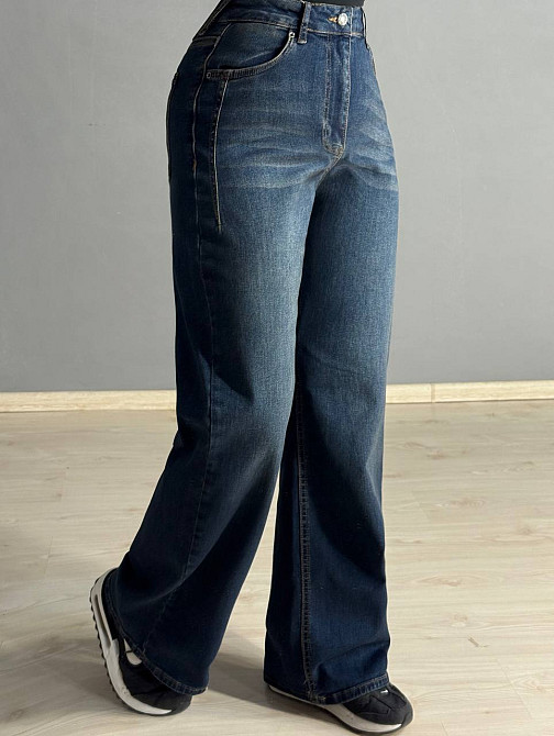 Джинсы женские Its Basic 2507-2 палаццо стрейчевые с выточками синие, синий, 40, 40, 80 см, 108 см Киев - изображение 14