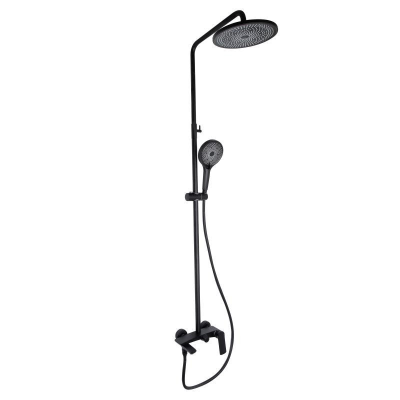 Душевая система из латуни Qtap Slavonice на три потребителя (с изливом) QTSLA111BLM45911 Black Matt Харьков - изображение 1