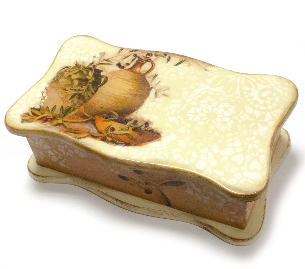 Скринька дерев'яна з фігурною кришкою Оливки Київ - фото 1