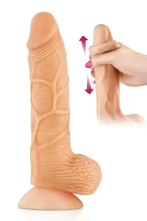 Фалоімітатор із рухомою крайньою плоттю Real Body — Real Brad, діаметр 4,5 см, TPE Львів