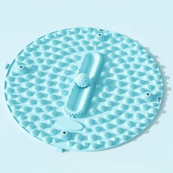 Килимок для масажу ніг круглий 55х55 см акупунктурний масажний для: йоги, стоп акупунктурних точок і тіла, бірюзовий Кам'янець-Подільський