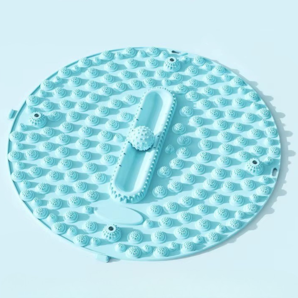 Килимок для масажу ніг круглий 55х55 см акупунктурний масажний для: йоги, стоп акупунктурних точок і тіла, бірюзовий Кам'янець-Подільський - фото 1