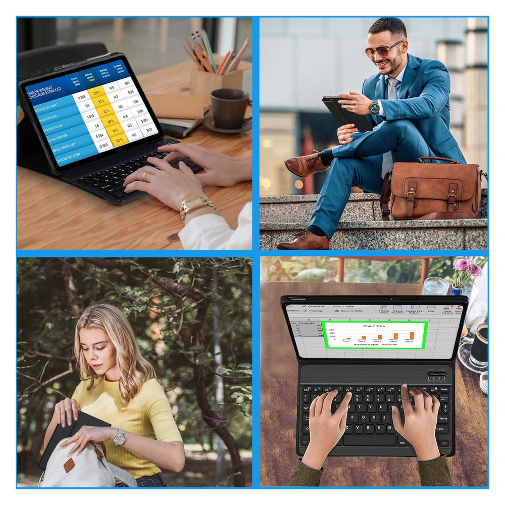 Клавиатурный чехол для Lenovo Tab M10 Plus (3rd Gen) Черный Bluetooth QWERTY съемная клавиатура 10.6