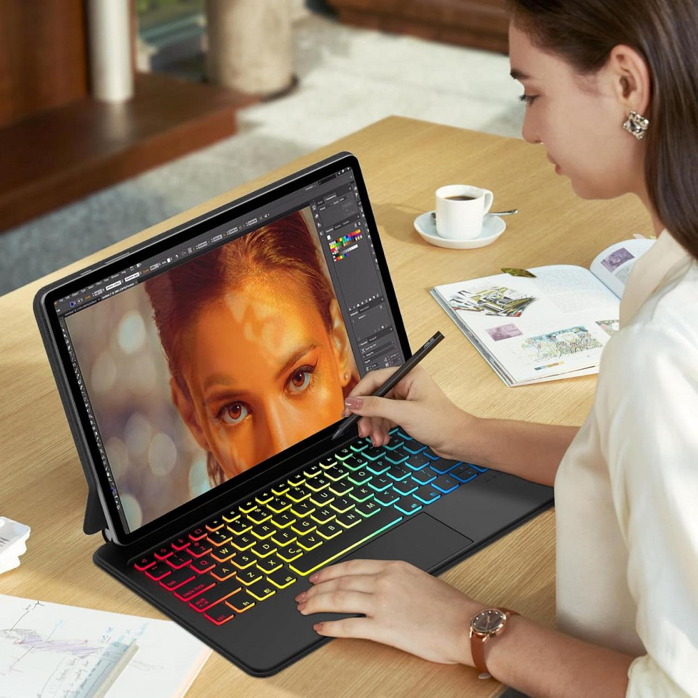 Magic Keyboard Case для Samsung Galaxy Tab S9 FE S9+ S8+ S7 FE S7+ 12.4