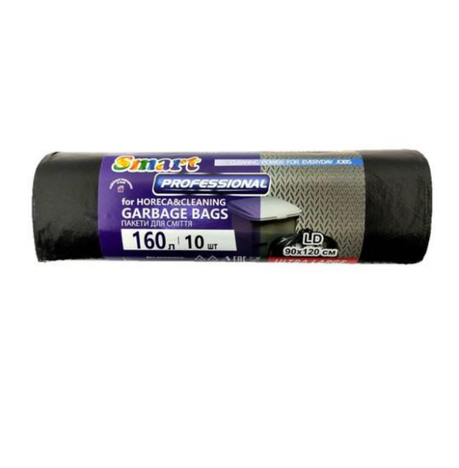 Пакети для сміття 160л 10шт чорний PRO SMART Житомир - изображение 1