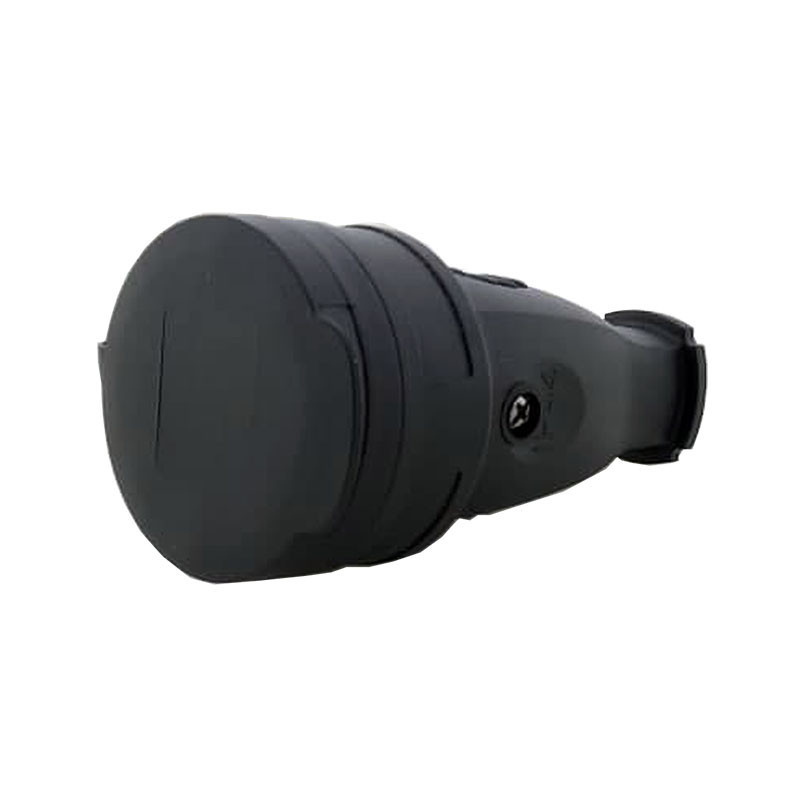 Гнездо с заземлением с крышкой каучук, черный Днепр - изображение 1