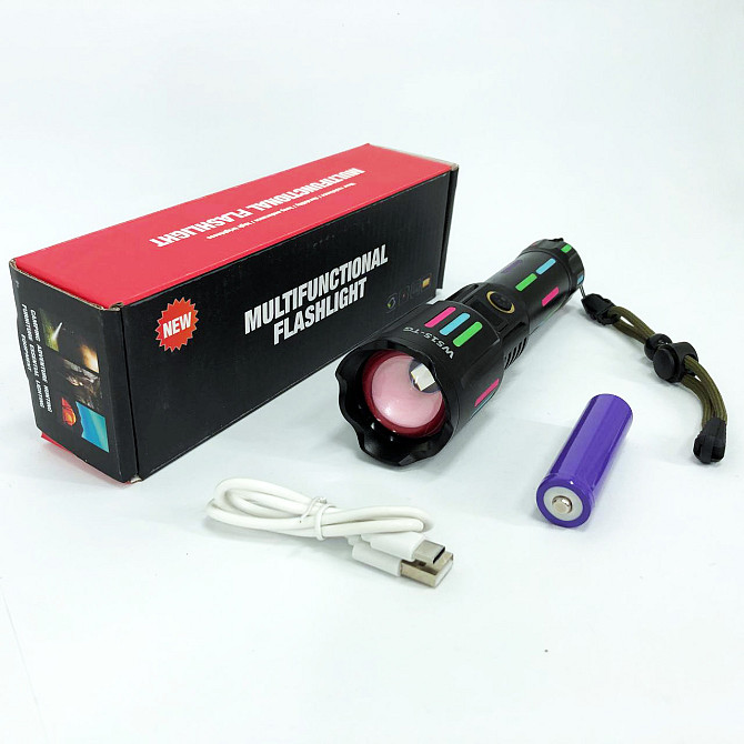 Портативный светодиодный фонарь с зарядкой W515-PM10-TG, Мощный фонарь для рыбалки JU-35 Львов - изображение 4
