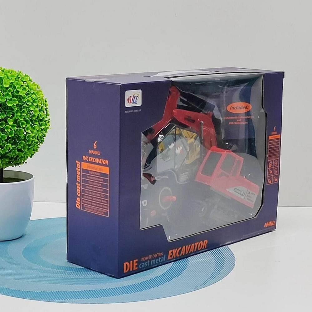 Екскаватор гусеничний на радіокеруванні з підсвічуванням та звуком Червоний (700-C2) Чернігів - фото 3