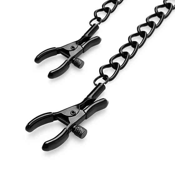 Затискачі для сосків Bedroom Fantasies Nipple Clamps with Chain - Black Sex Aura Київ