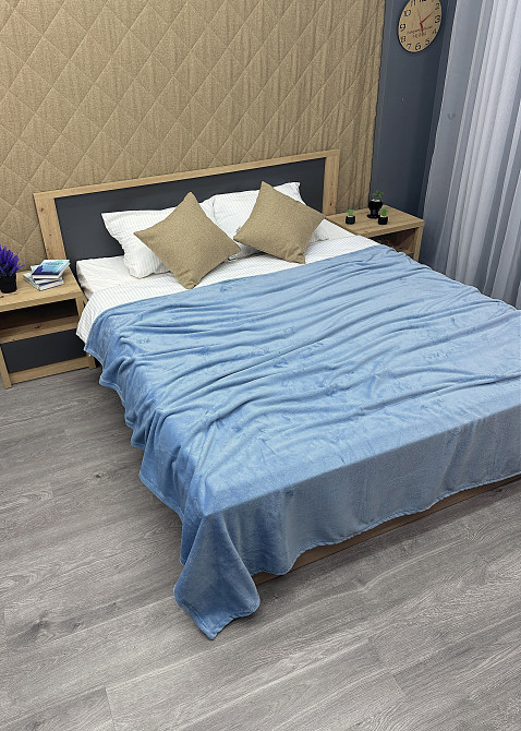 Плед-покривало Decorator WellSoft 200х220 см однотонний Блакитний (87-159) Київ - фото 3