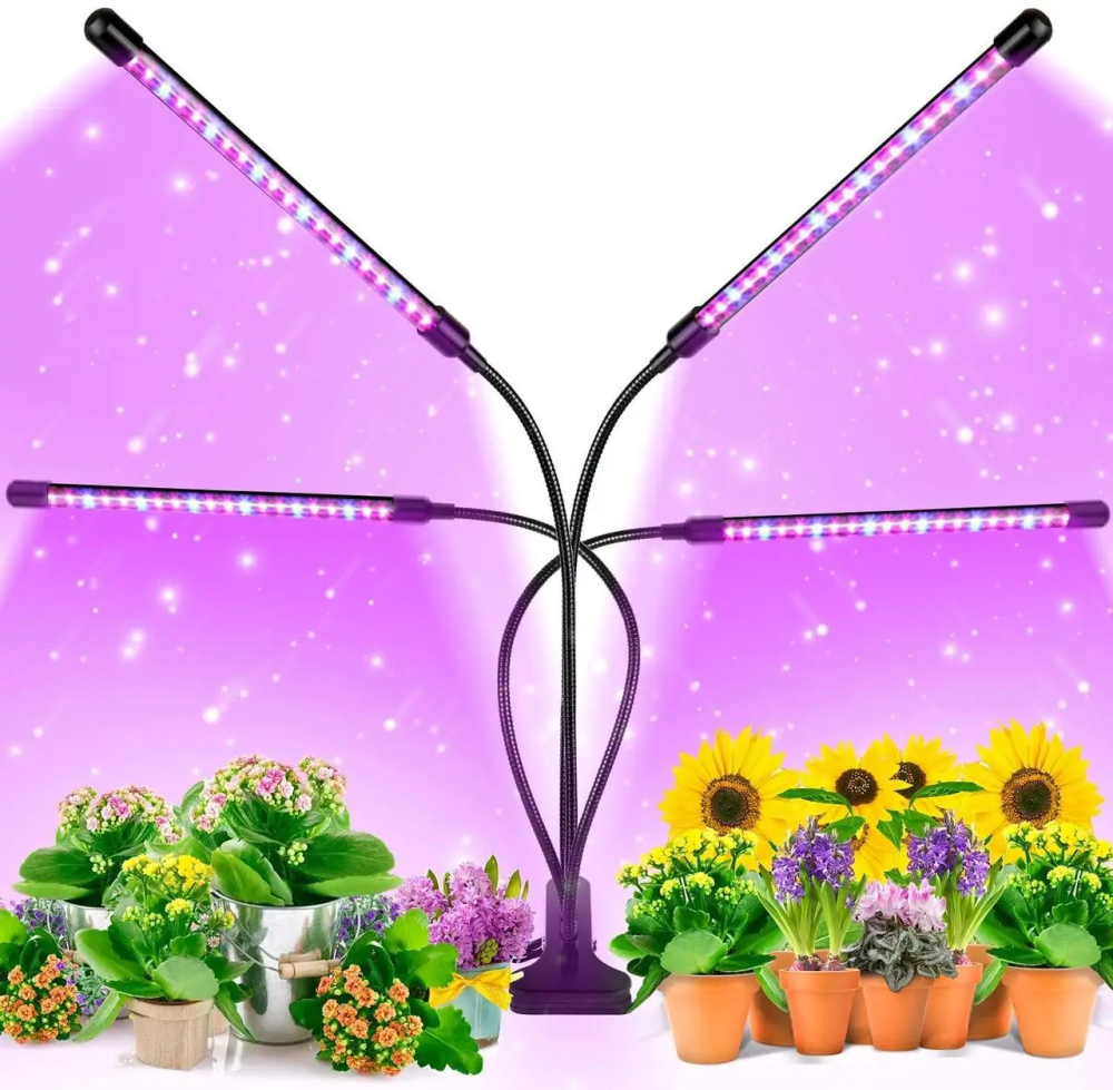 Світлодіодна фітолампа GrowLight 85 LED 4 головки Full Spectrum з таймером 4/8/12 год, пультом, регульованим штативом USB Київ - фото 3