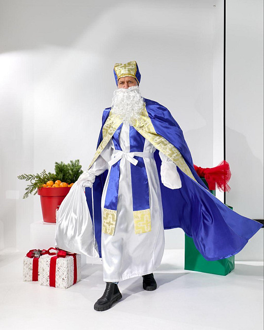 Костюм Святого Николая синій + білий + золото Одеса - фото 3
