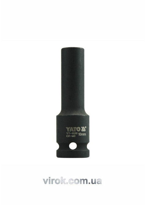 Головка торцева ударна 6-гранна YATO : подовжена, квадрат 1/2