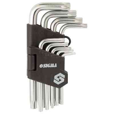 Ключ Sigma набір TORX 9шт T10-T50 CrV, короткі з отвором (4022211) Вінниця