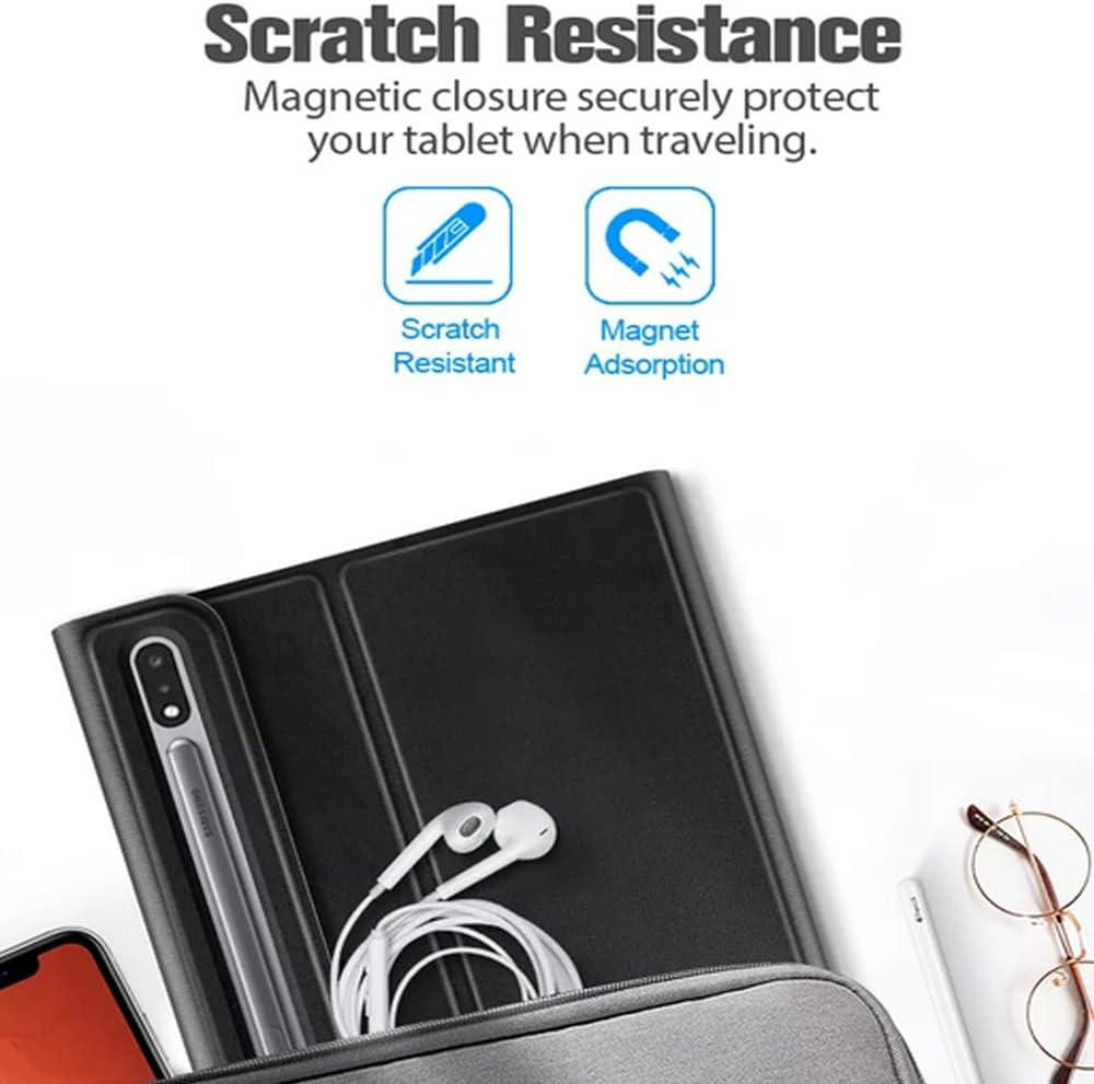 Противоударный чехол-книжка с клавиатурой на Samsung Galaxy Tab S7 FE/S7+/S8+ 12.4