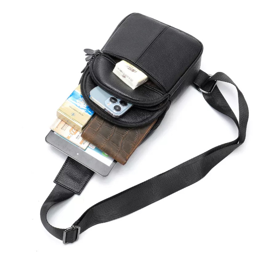 Сумка кросс-боди гладкая, Мужская плечевая сумка слинг, Мужские сумки через плечо YP-91 Львов - изображение 9