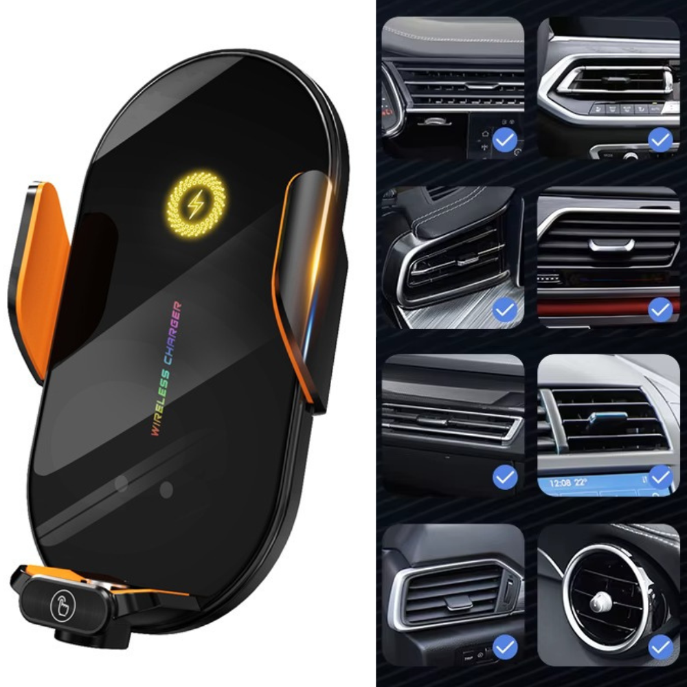 Держатель для телефона,автомобильный с беспроводной зарядкой 15W с функцией автоматического открытия и закрытия,чёрный Каменец-Подольский - изображение 4