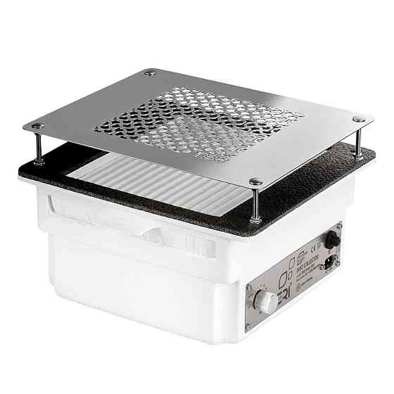 Встраиваемая маникюрная вытяжка Teri Turbo белая (решетка металлик) Киев